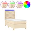 vidaXL Boxspringbett mit Matratze & LED Creme 80x200 cm Stoff