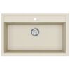vidaXL Granitspüle Einzelbecken Beige