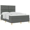 vidaXL Boxspringbett mit Matratze Dunkelgrau 140 x 200 cm Stoff