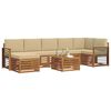 vidaXL Sofagarnituren 8 pcs Natur und Beige Massivholz Akazie