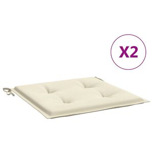 vidaXL Gartenstuhl-Kissen 2 Stk. Creme 50x50x4 cm Oxford-Gewebe