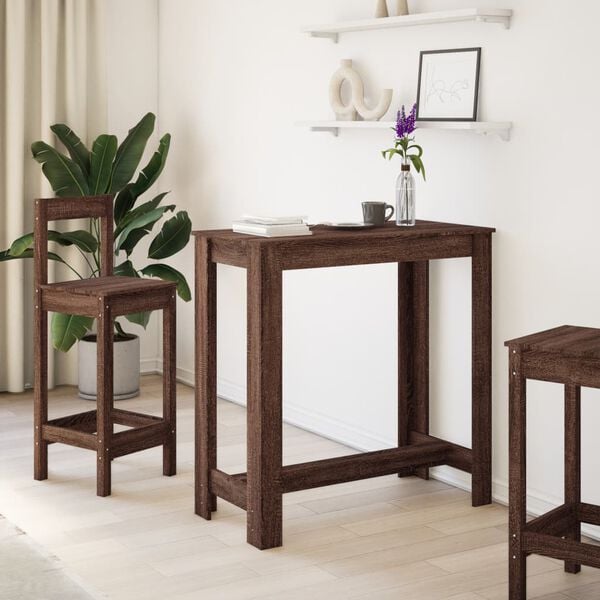 vidaXL Bartisch Braun Eichen-Optik 102x50x103,5 cm Holzwerkstoff