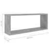 vidaXL W&uuml;rfelregale 2 Stk. Betongrau 60x15x23 cm Holzwerkstoff