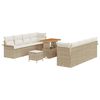 vidaXL Garten-Sofa-Set mit Kissen mit Speicher 11 pcs Beige und Creme