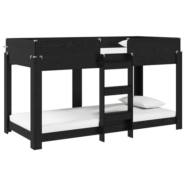 vidaXL Etagenbett f&uuml;r Kinder Schwarz Eichen-Optik 100 x 190 cm