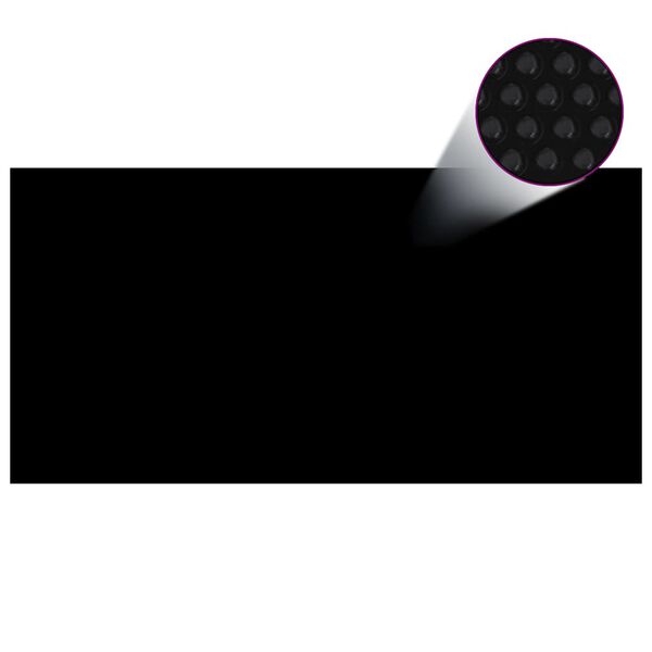 vidaXL Treibende Pool-Solarplane PE 1200x600 cm Schwarz und Blau