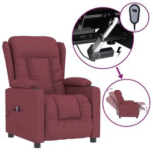 vidaXL Relaxsessel Elektrisch Weinrot Stoff