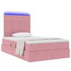vidaXL Bett mit Stauraum und LED mit Matratze Rosa 120 x 200 cm Samt