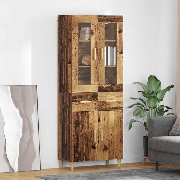 vidaXL Highboard Altholz 69,5 x 34 x 180 cm Holzwerkstoff