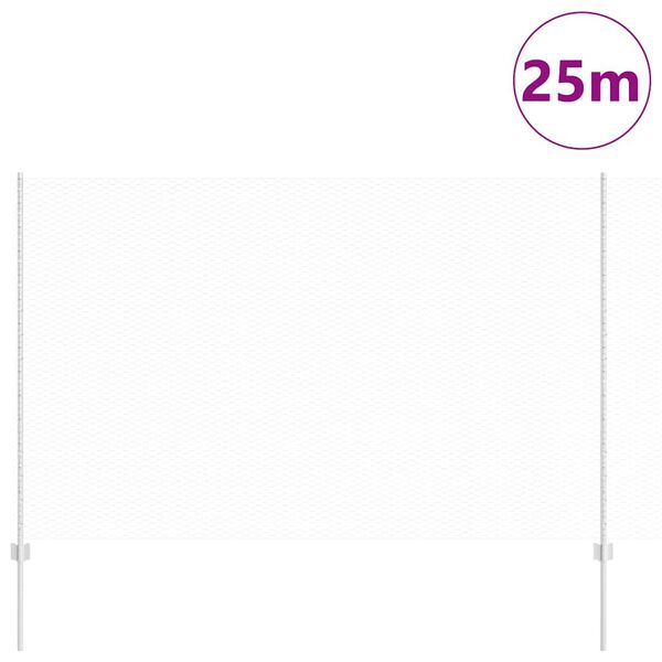 vidaXL Zaun mit Pfosten Silber 1,5 x 25 m Stahl