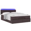 vidaXL Ottoman-Bett mit Matratze & LEDs Dunkelbraun 140x200 cm Stoff