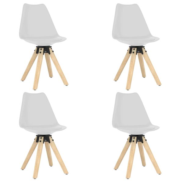 vidaXL Esszimmerst&uuml;hle 4 Stk. Drehbar Wei&szlig; PP