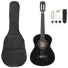 vidaXL 8-tlg. Klassikgitarren-Set für Anfänger Schwarz 1/2 34"