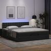 vidaXL Ottoman-Bett mit Matratzen & LEDs Schwarz 160x200 cm Kunstleder