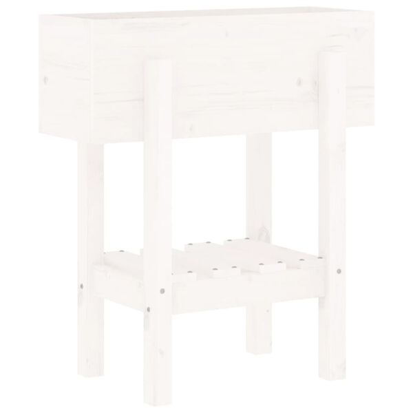 vidaXL Pflanzkübel Weiß 62x30x69 cm Massivholz Kiefer