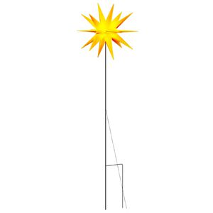 vidaXL LED-Weihnachtsstern mit Erdspie&szlig; Faltbar Gelb 57 cm
