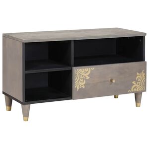 vidaXL TV-Schr&auml;nk mit Schubladen Grau 80 x 33 x 46 cm Massivholz Mango