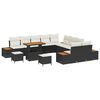 vidaXL Gartensofa-set mit Kissen 13 pcs Schwarz und Creme