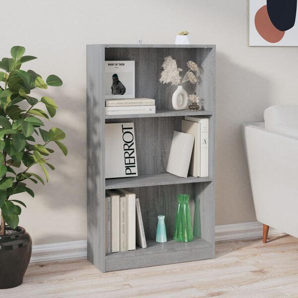 vidaXL B&uuml;cherregal Grau Sonoma 60x24x109 cm Holzwerkstoff