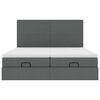 vidaXL Ottoman-Bett mit Matratzen Dunkelgrau 160x200 cm Stoff