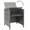 vidaXL 4-tlg. Gartenstuhl und Hocker Set Poly Rattan Grau