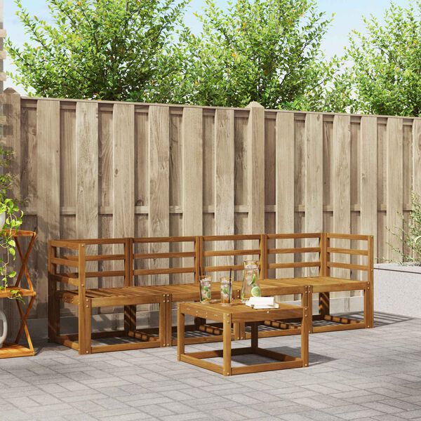 vidaXL Outdoor-Sofagarnitur 5 pcs Natur Massivholz Akazie