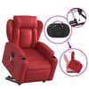 vidaXL Massagesessel mit Aufstehhilfe Elektrisch Rot Kunstleder