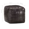 vidaXL Pouf Schwarz 40 x 40 x 40 cm Echtes Ziegenleder