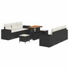 vidaXL Gartensofa-set Schwarz und Creme Poly Rattan