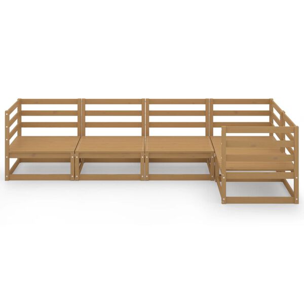 vidaXL 5-tlg. Garten-Lounge-Set Honigbraun Massivholz Kiefer