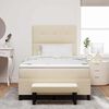 vidaXL Boxspringbett mit Matratze Creme 120 x 200 cm Stoff