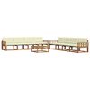 vidaXL Outdoor-Sofagarnitur mit Kissen 9 pcs Natur und Creme