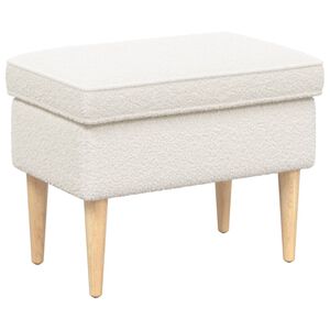 vidaXL Hocker Creme 55 x 35 x 41 cm Boucl&eacute;