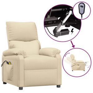 vidaXL Massagesessel Elektrisch Creme Stoff
