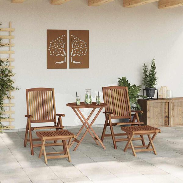 vidaXL Garten Essgruppe 4 pcs Braun Massivholz Teak