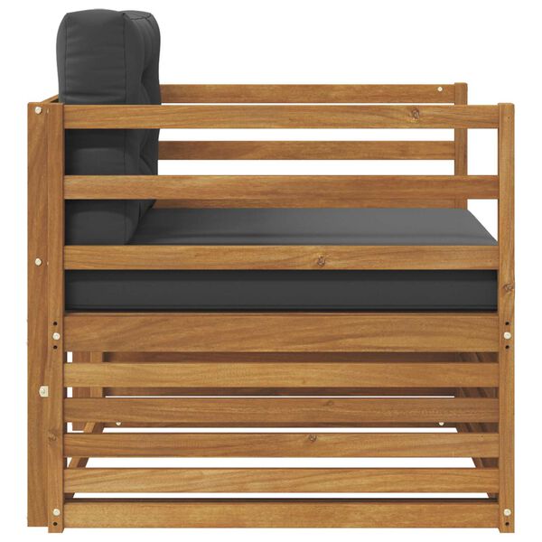 vidaXL Outdoor-Sofagarnitur Massives Akazienholz und Polyester Natur