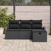 vidaXL Gartensofa-set mit Kissen 4 pcs Schwarz Poly-Rattan