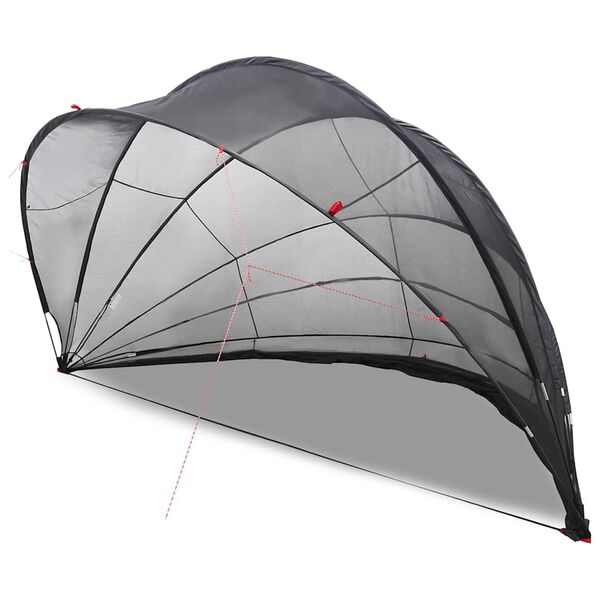 vidaXL Pool-Dome Schwarz 592 x 590 x 275 cm