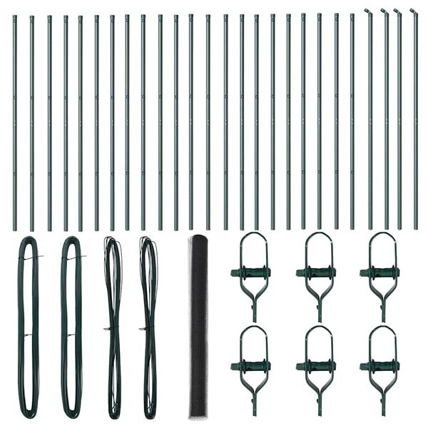vidaXL Zaunpfosten Grau 50 x 1,6 m (36 mm Gitter) Stahl und PVC