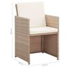 vidaXL 15-tlg. Garten-Essgruppe mit Auflagen Poly Rattan Beige