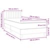 vidaXL Boxspringbett mit Matratze & LED Dunkelblau 100x220 cm Samt