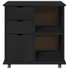 vidaXL Rollschrank Schwarz 63,5 x 39 x 65,5 cm Massivholz Kiefer
