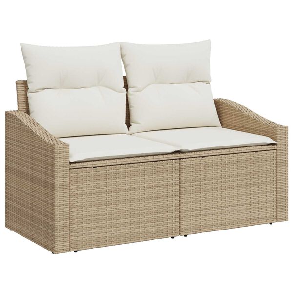 vidaXL Gartensofa-set mit Kissen 5 pcs Beige Poly-Rattan