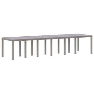 vidaXL Gartentisch Hellgrau 350 x 100 x 74 cm Poly-Rattan