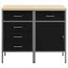 vidaXL Werkbank mit Schubladen 2 pcs Schwarz und Grau 75 x 45 x 85 cm