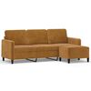 vidaXL 3-Sitzer-Sofa mit Hocker Braun 180 cm Samt