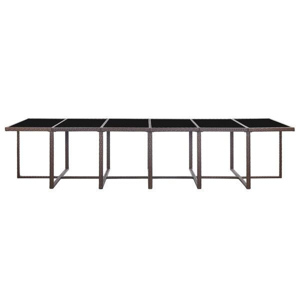 vidaXL 17-tlg. Garten-Essgruppe mit Auflagen Poly Rattan Braun