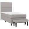 vidaXL Boxspringbett mit Matratze Hellgrau 90x190 cm Stoff