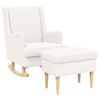 vidaXL Sessel mit Fu&szlig;hocker 2 stk. Creme Boucl&eacute;