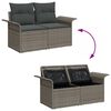 vidaXL Gartensofa-set mit Kissen mit Speicher 8 pcs Grau Poly Rattan